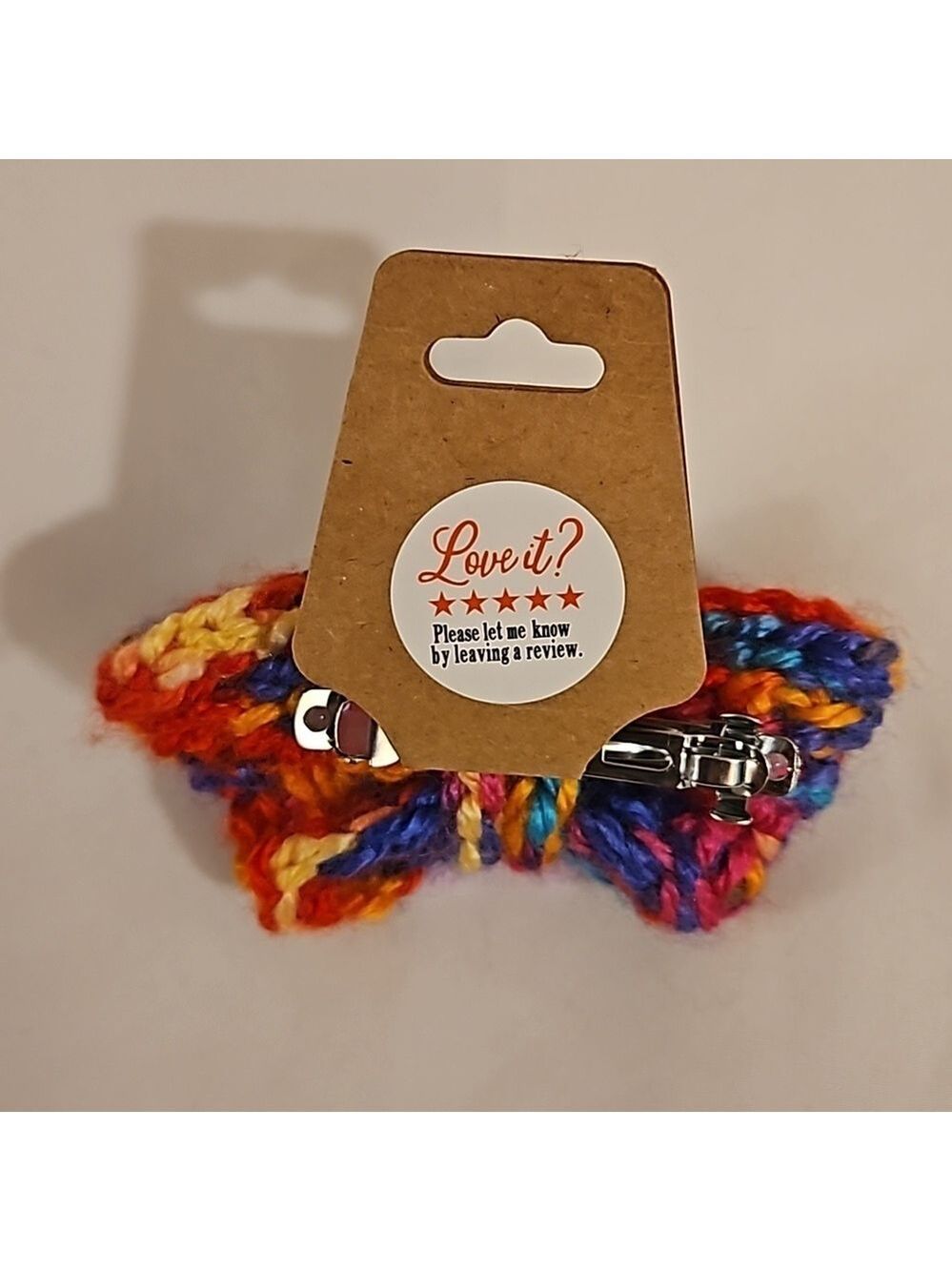 Hand Knit Crochet Flower Barrette Clip Purple - Picture 5 of 17